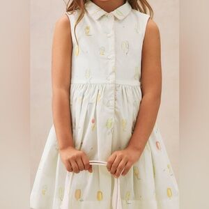 Bonpoint White Anne printed cotton dress Worn Once